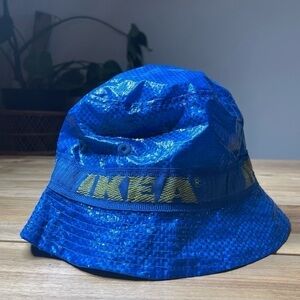 Ikea Bag Knorva Frakta Lined Bucket Rain Hat Vented Blue One Size
